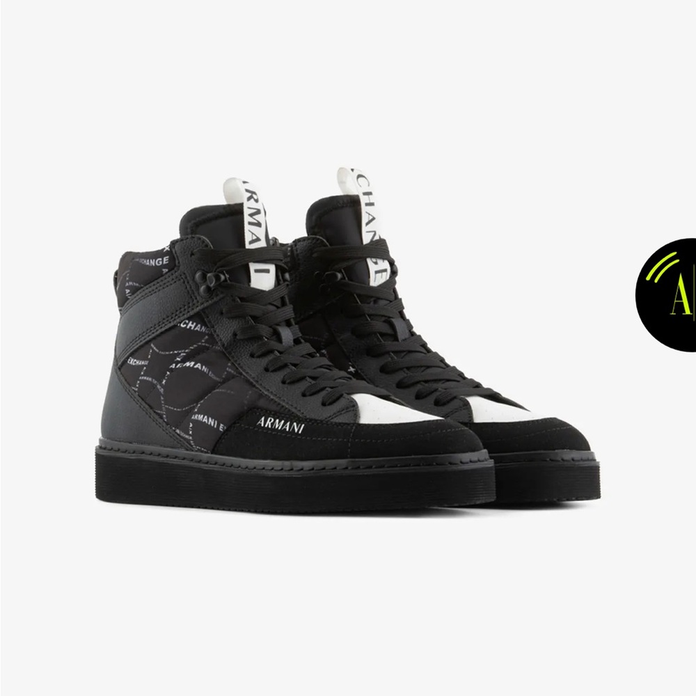 Armani high top seudo lettering shoes (MEN)